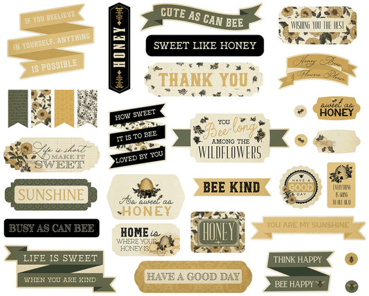 Carta Bella - Honey Bee Title & Phrases Pack