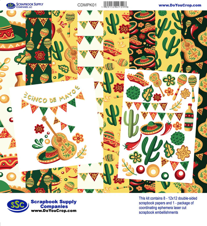 SSC - Cinco De Mayo 12x12 Scrapbook Paper and Embellishment Kit