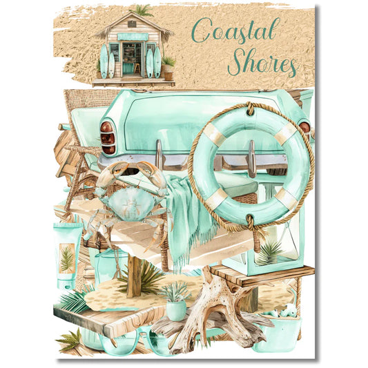 SSC - Coastal Shores 12x12 Scrapbook Paper and Embellishment Kit