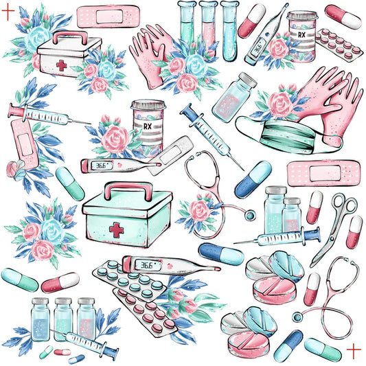 SSC - Phantasia Design's - Doctor's & Nurse 12x12 Scrapbook Paper and Embellishment Kit