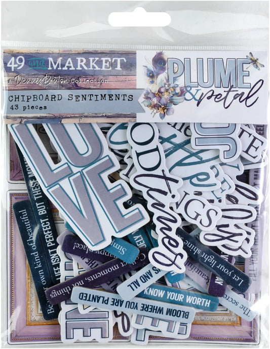 49 & Market - Plume and Petal - Chipboard Sentiments