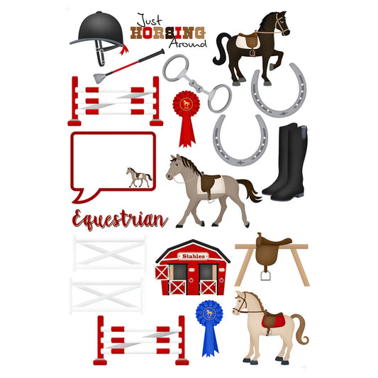 SSC - Equestrian 12x12 Scrapbook Paper and Embellishment Kit