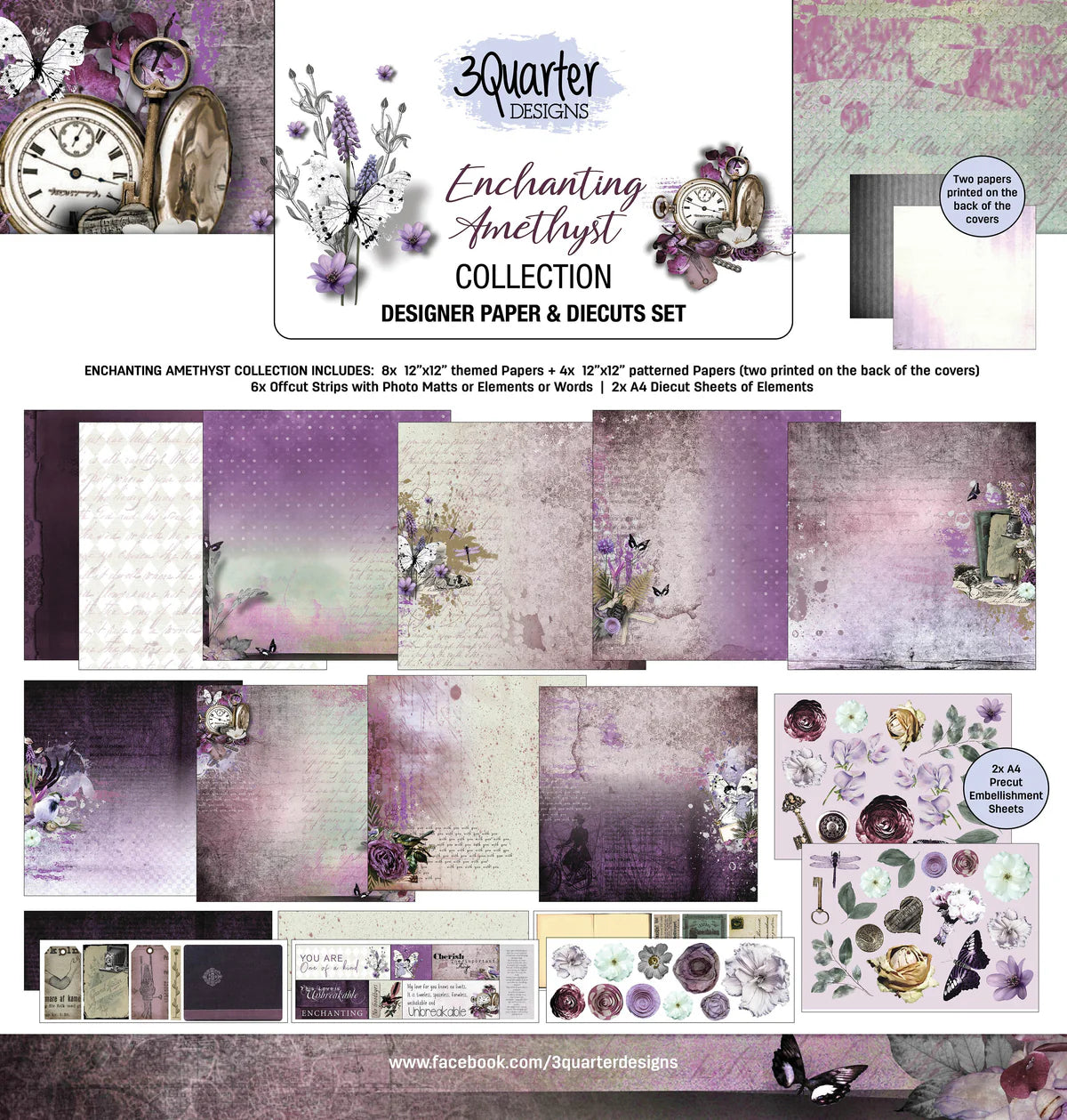 3 Quarter Designs- Enchanting Amethyst 12x12 Collection