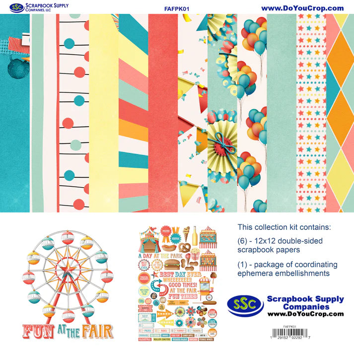 SSC - Fun At The Fair 12x12 Scrapbook Paper and Embellishment Kit