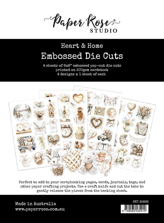Paper Rose Studio - Heart & Home Embossed Die Cuts
