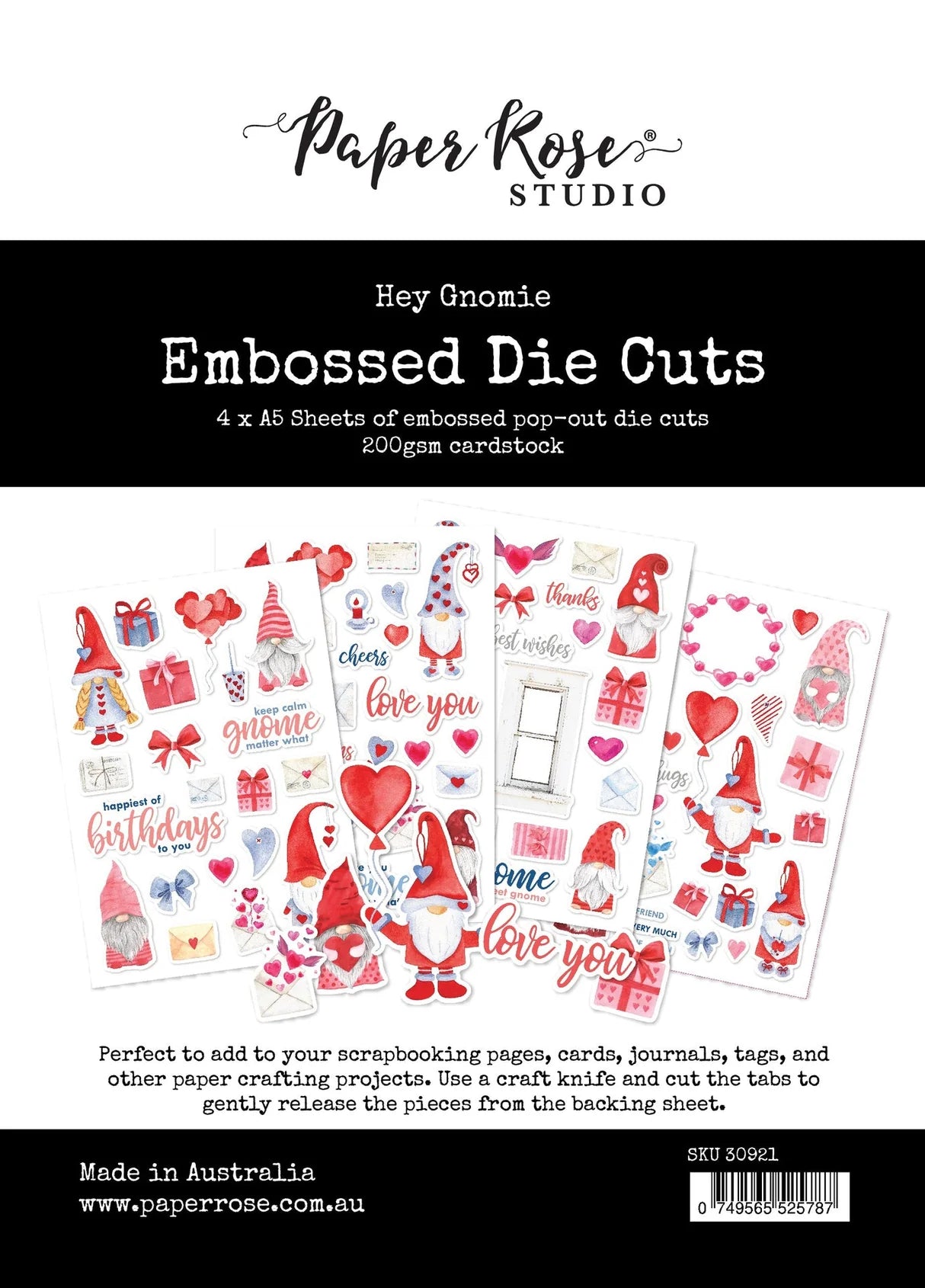 Paper Rose Studio - Hey Gnomie Embossed Die Cuts