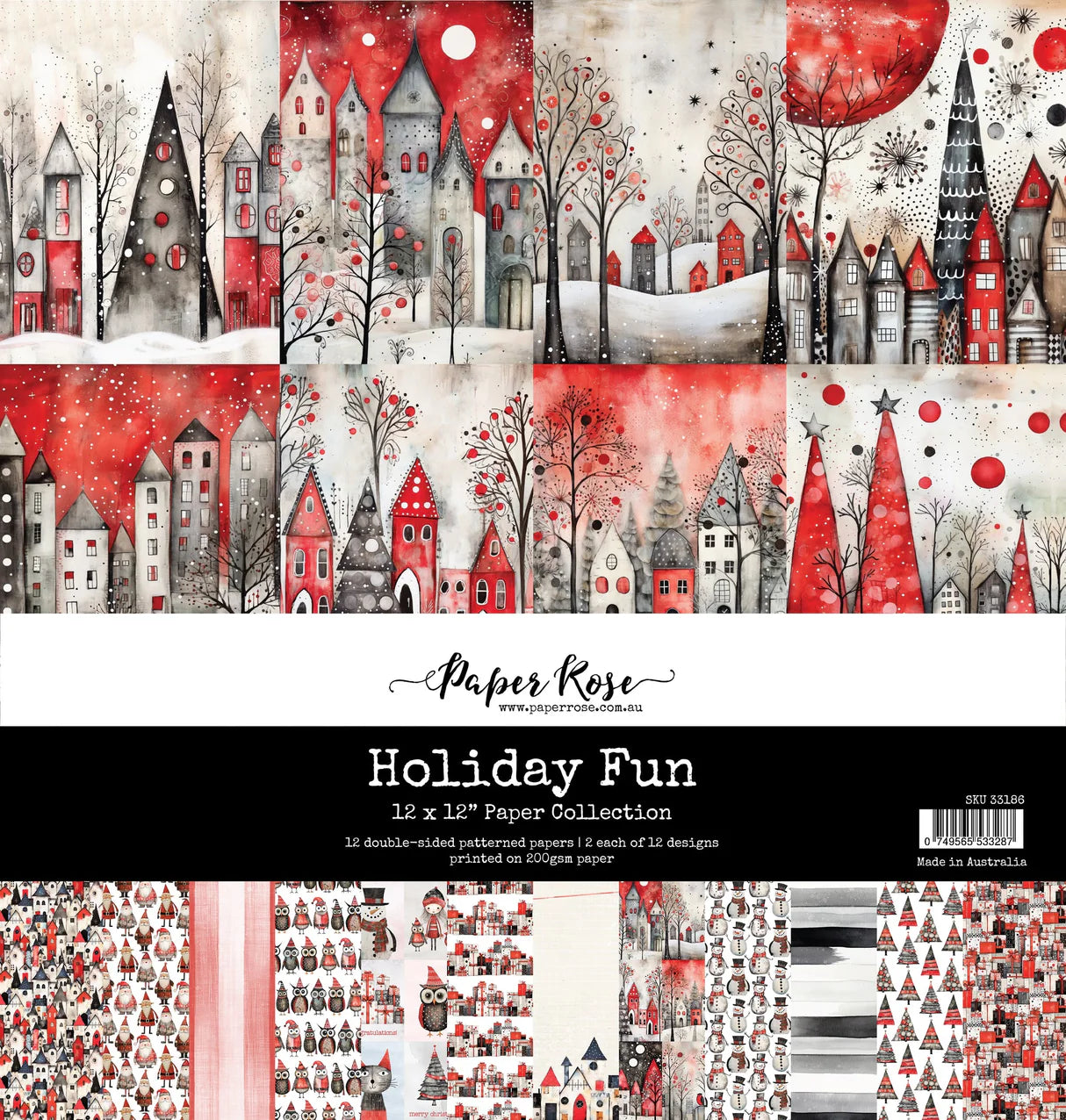 Paper Rose Studio - Holiday Fun 12x12 Paper Collection