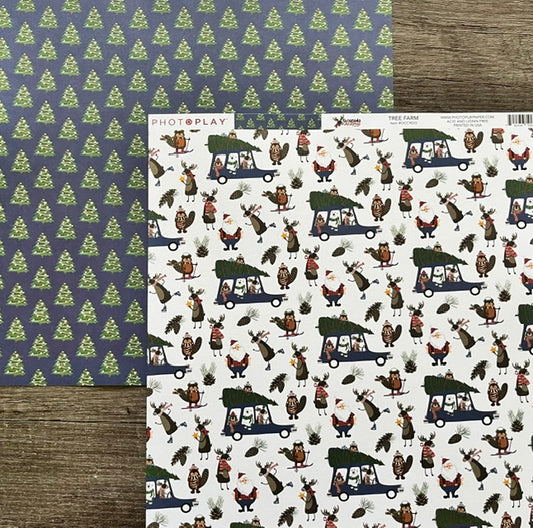 Vintage Market - Photoplay - Tree Farm 12x12 Double-sided Paper