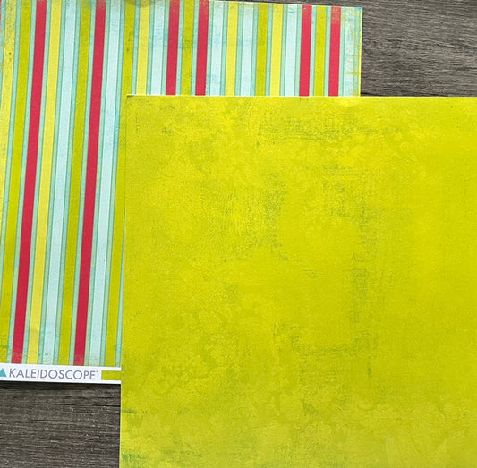 Vintage Market - My Minds Eye - Outdoors Stripe/Green 12x12 Double-Sided Paper