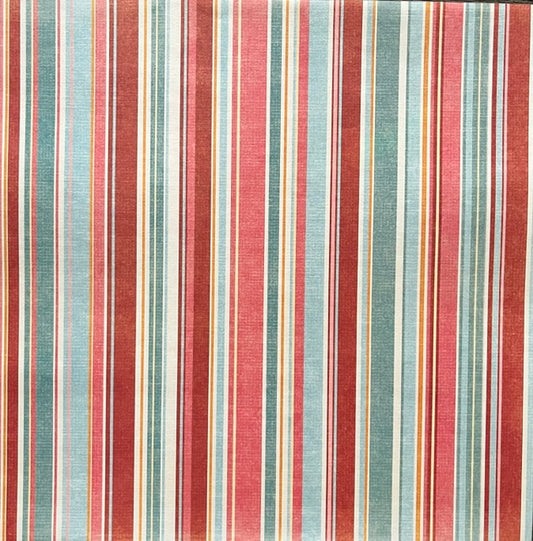 Vintage Market - Seaside Sunset Stripes 12x12 Single-Sided Paper
