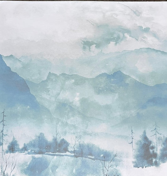 Vintage Market - Snow Pines - Misty Mountain Morning 12x12 Single-Sided Paper