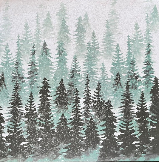 Vintage Market - Snow Pines - Snowfall in the Pines 12x12 Single-Sided Paper