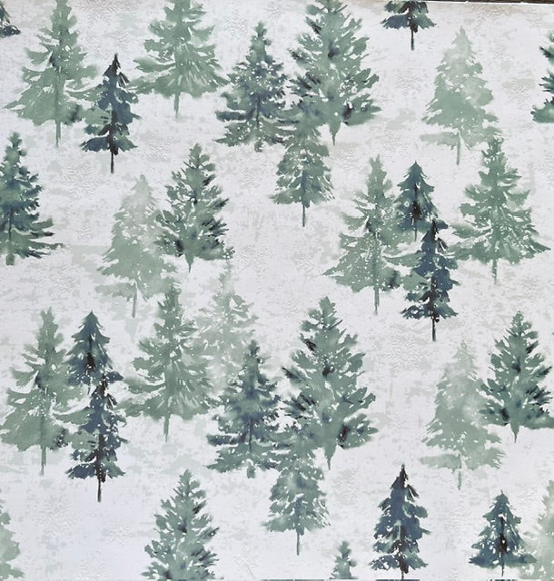 Vintage Market - Snow Pines - Snow-Kissed Evergreens 12x12 Single-Sided Paper