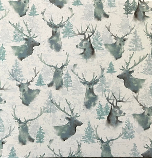 Vintage Market - Snow Pines - Majestic Winter Stag 12x12 Single-Sided Paper
