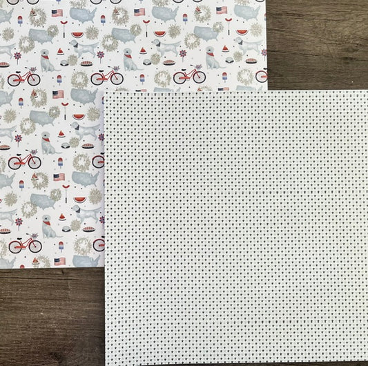 Vintage Market - Parker Lane - Stars, Stripes & Summer Days 12x12 Double-Sided Paper