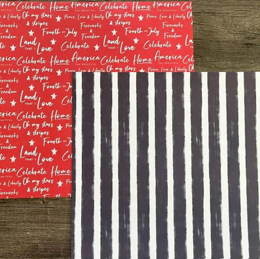 Vintage Market - Parker Lane - Home of The Brave 12x12 Double-sided Paper