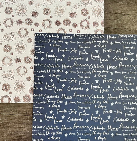 Vintage Market - Parker Lane - Fireworks & Freedom 12x12 Double-Sided Paper