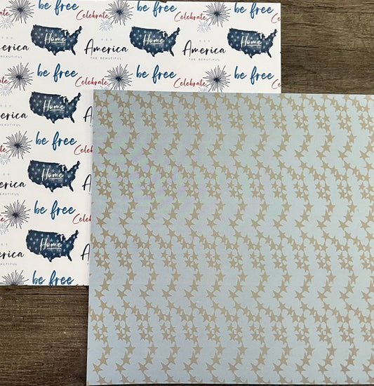 Vintage Market - Parker Lane - Land of Liberty 12x12 Double-Sided Paper