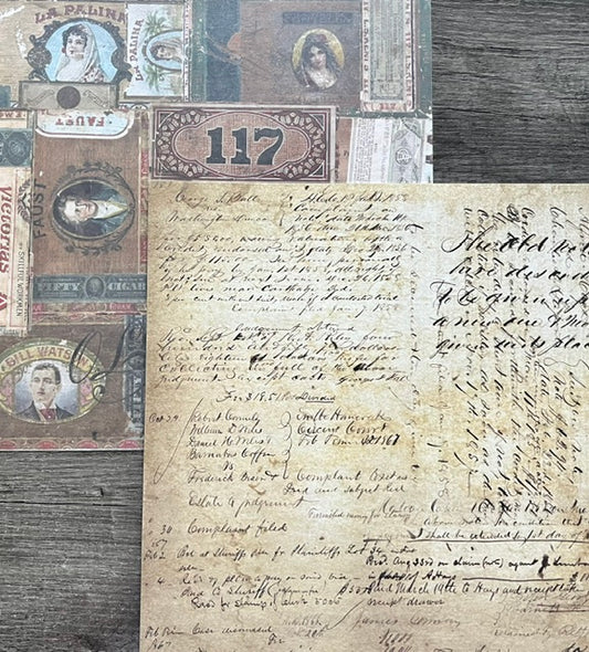 Vintage Market - idea-ology - Letters from 117 12x12 Double-Sided Paper