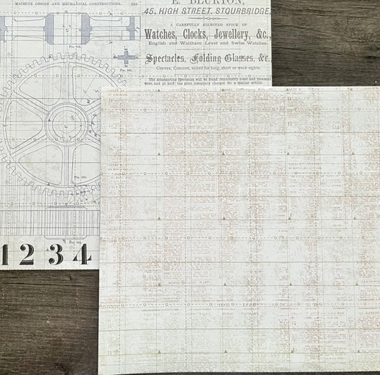 Vintage Market - idea-ology - Blueprints & Broadsheets 12x12 Double-Sided Paper
