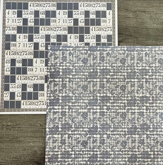 Vintage Market -idea-ology- Lucky Numbers & Lace 12x12 Double-Sided Paper