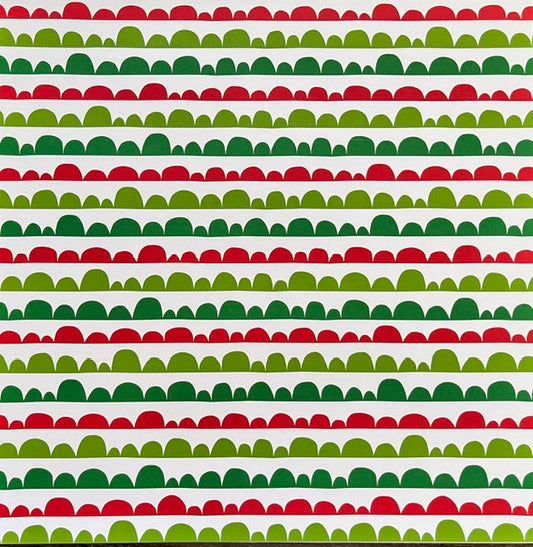 Vintage Market _ Mambi _ Candy Cane Scallops 12x12 Single-Sided Paper