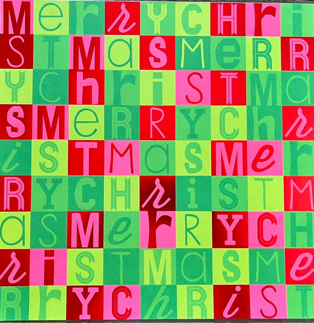 Vintage Market - Mambi - Merry Letter Mash-up 12x12 Single-Sided Paper