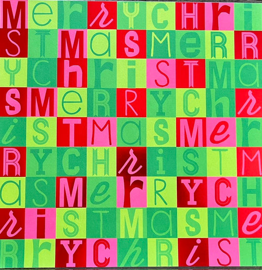Vintage Market - Mambi - Merry Letter Mash-up 12x12 Single-Sided Paper