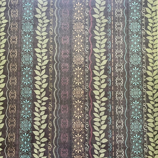 Vintage Market - Victorian Velvet Stripes 12x12 Single-Sided Paper