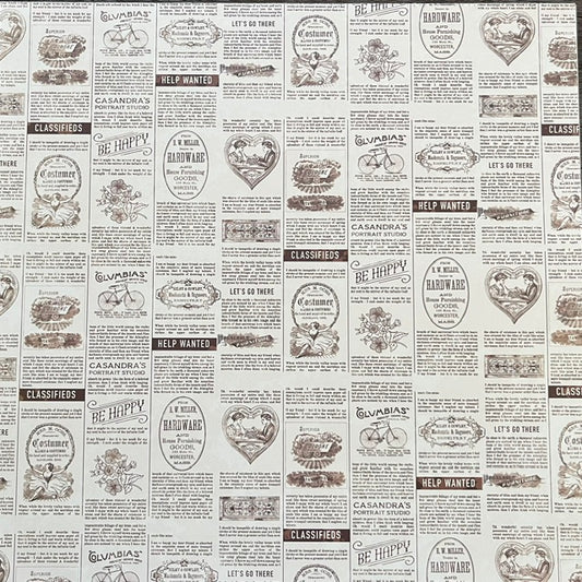Vintage Market - Vintage Market Gazette 12x12 Single-Sided Paper