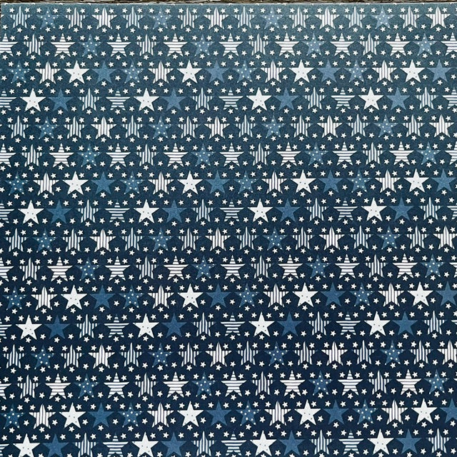 Vintage Market - Parker Lane - Stars & Stripes Starlight 12x12 Single-Sided Paper