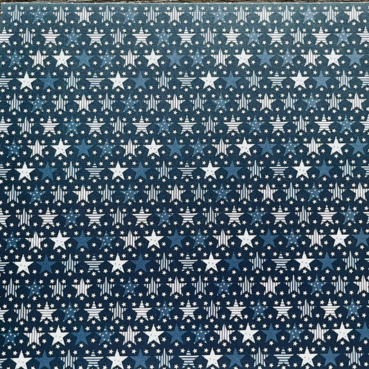 Vintage Market - Parker Lane - Stars & Stripes Starlight 12x12 Single-Sided Paper
