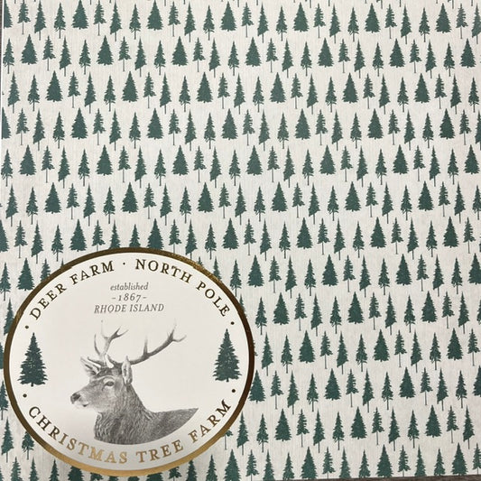 Vintage Market - Recollections - Deer Farm Christmas Pines 12x12 Single-Sided Paper