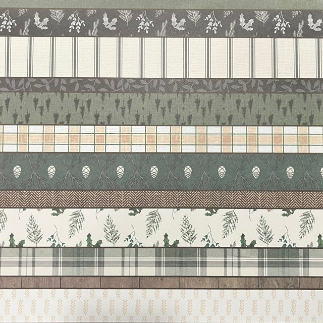 Vintage Market - Recollections - Holiday Pine Patchwork 12x12 Single-Sided Paper