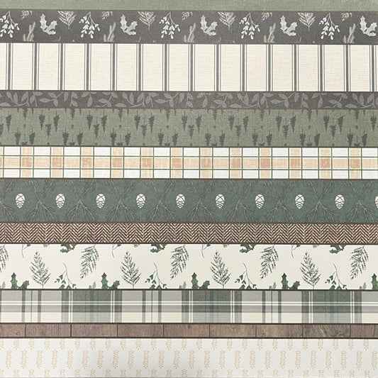 Vintage Market - Recollections - Holiday Pine Patchwork 12x12 Single-Sided Paper
