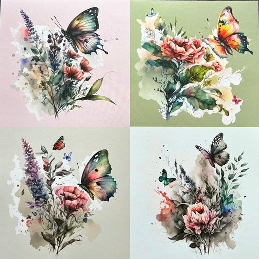 Vintage Market - Recollections - Butterfly Garden Quarters 12x12 Single-Sided Paper