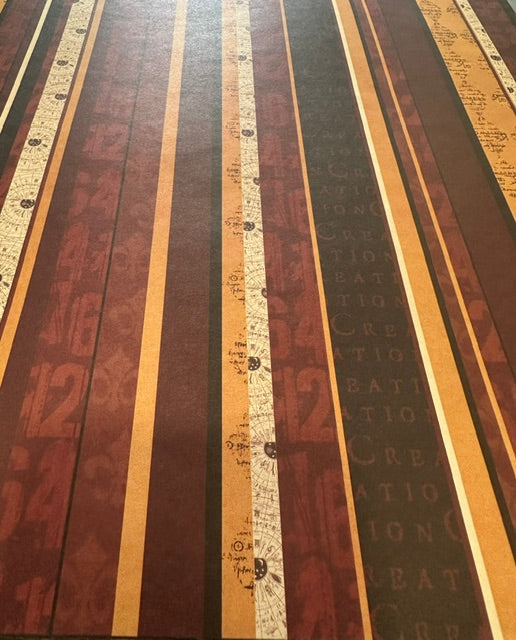 Vintage Market - Scenic Route Paper Co - Stripe with Pattern 12x12 Paper