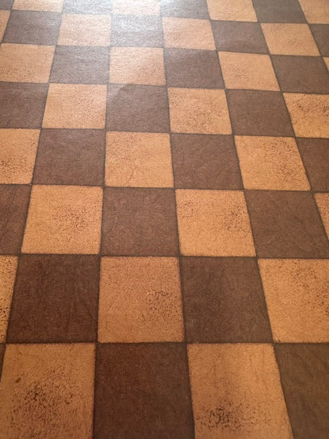 Vintage Market - EK Success - Mustard & Brown Checkerboard 12x12 Paper