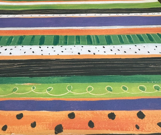 Vintage Market - American Traditional Designs -  Halloween Stripes 12x12 Paper