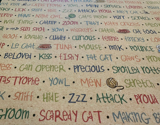 Vintage Market - Flair Designs - Cat Words 12x12 Paper