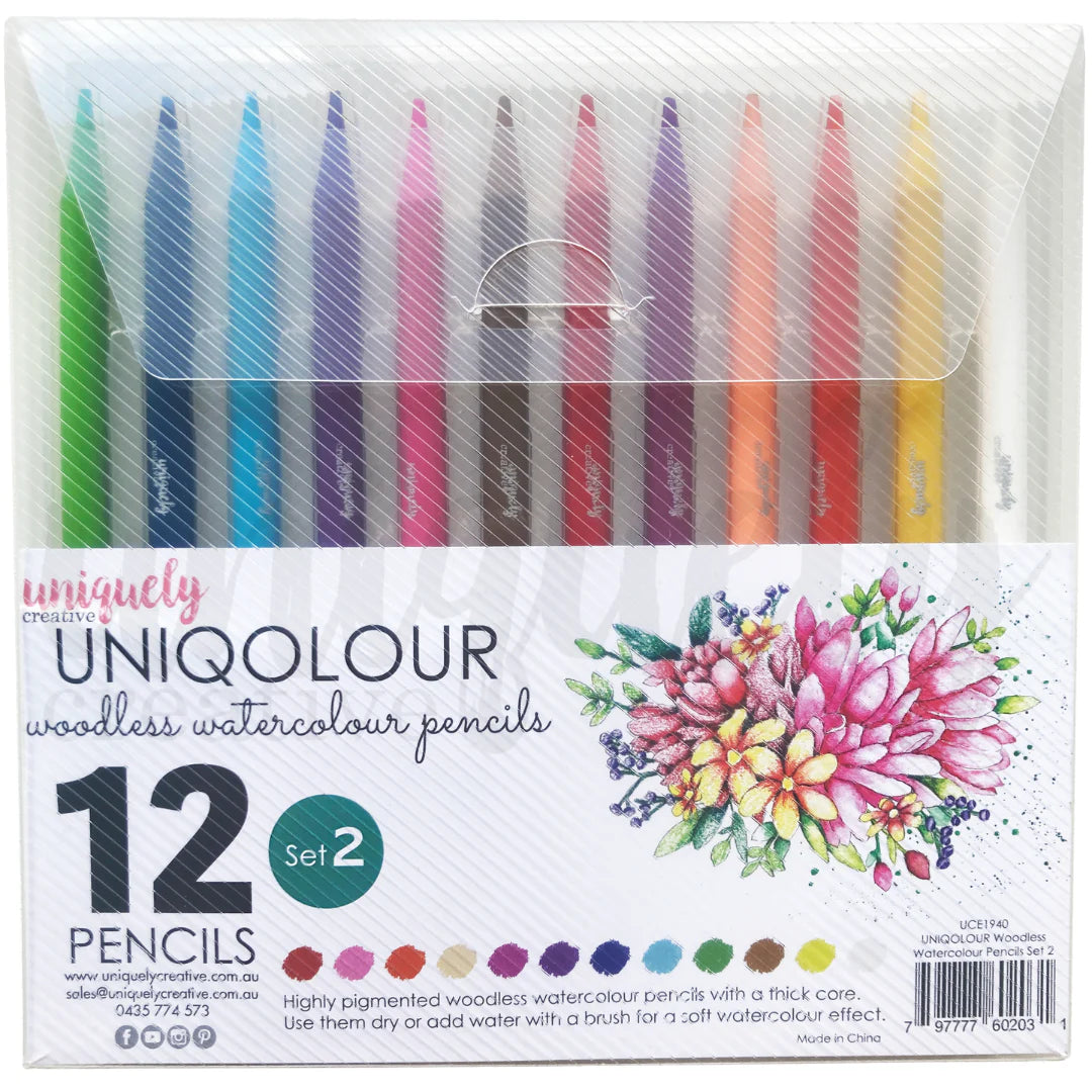 Uniqolour Woodless Watercolor Pencils -Set 2