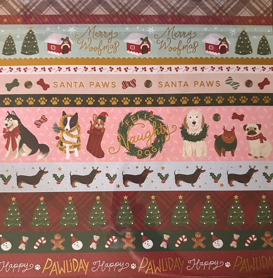 Vintage Market - Happy Pawlidays - Santa Paws Border Parade 12x12 Single-Sided Paper