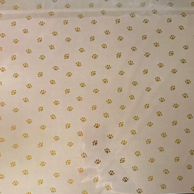 Vintage Market - Happy Pawlidays - Golden Paw Prints 12x12 Single-Sided Paper