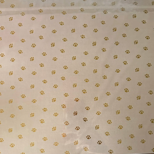 Vintage Market - Happy Pawlidays - Golden Paw Prints 12x12 Single-Sided Paper