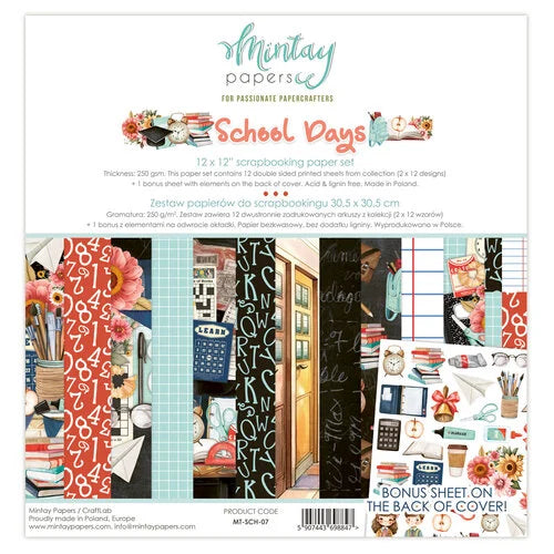 Mintay Paper-School Days 12x12 Paper Set