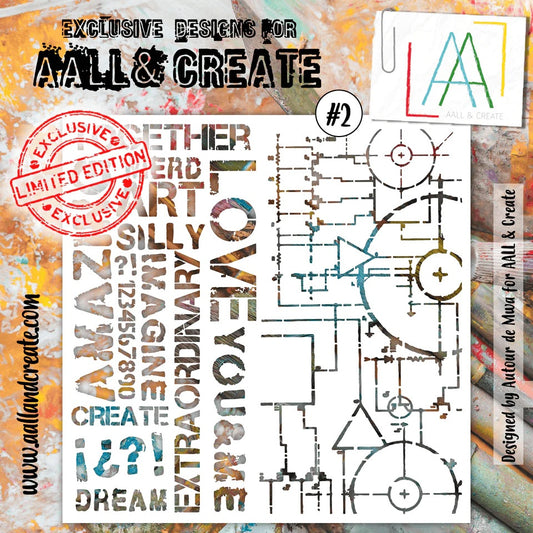 AALL & Create-6x6 Stencil-Circuit