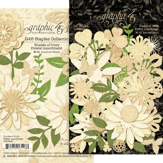 Graphic 45- Shades of Ivory- Flower Assortment