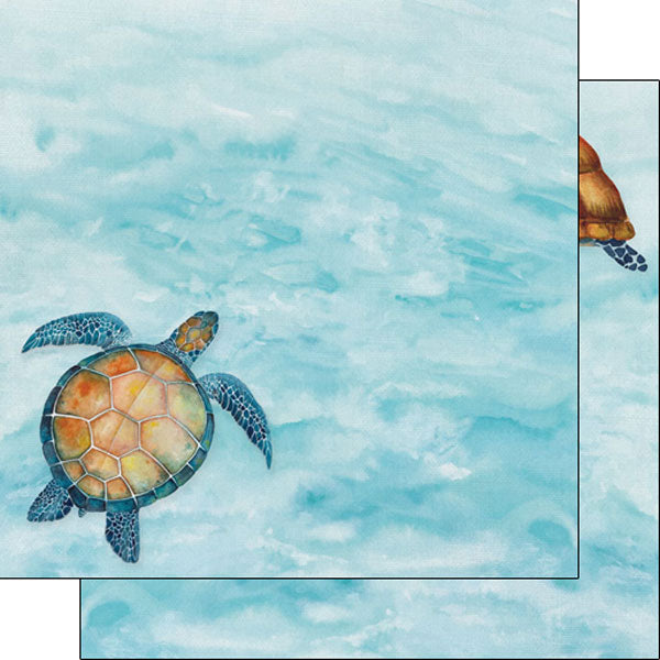 Scrapbook Customs- Sea Turtles-Double Sided 12x12 Paper