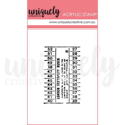 Uniquely Creative- Vintage Bus Ticket Mark Mini Stamp