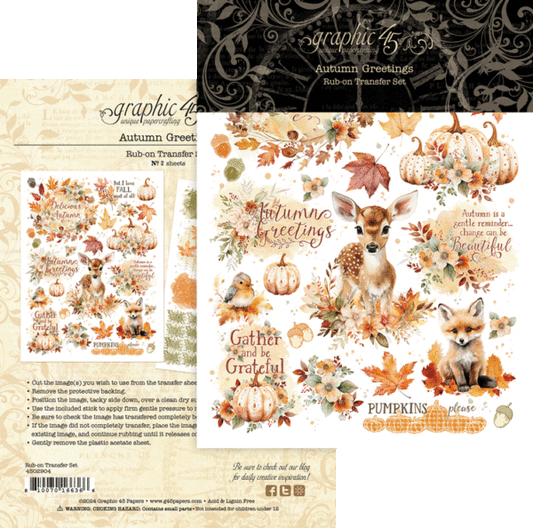 Graphic 45- Autumn Greetings Rub-On Transfer Set